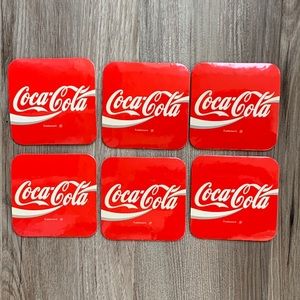 Coca Cola Drink Beverage Coaster Square Cork Back Coke CocaCola Soda Red White